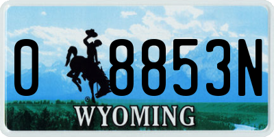 WY license plate 08853N
