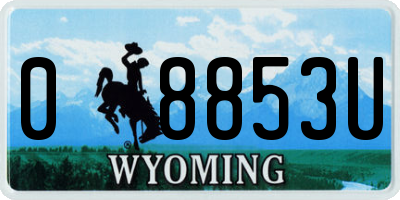 WY license plate 08853U