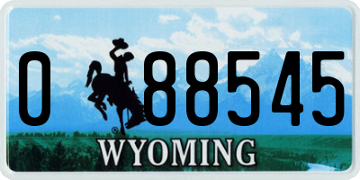 WY license plate 088545