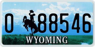 WY license plate 088546