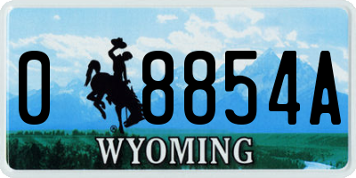 WY license plate 08854A