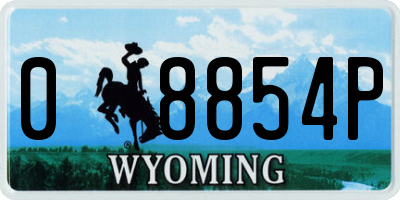 WY license plate 08854P