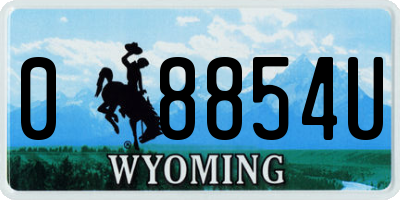 WY license plate 08854U