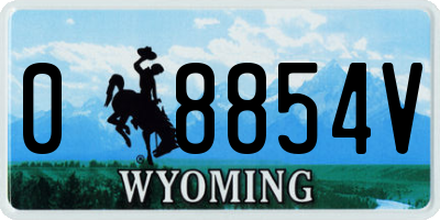 WY license plate 08854V