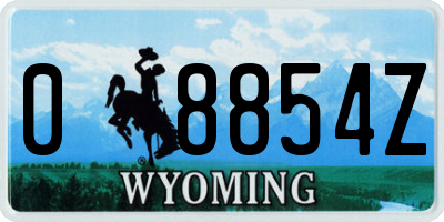 WY license plate 08854Z