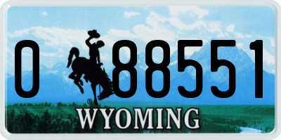 WY license plate 088551