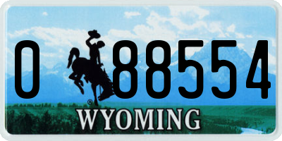 WY license plate 088554