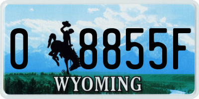 WY license plate 08855F