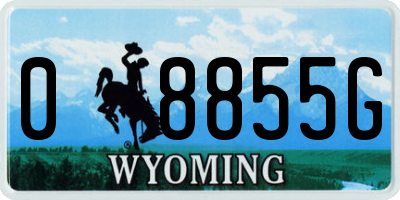 WY license plate 08855G
