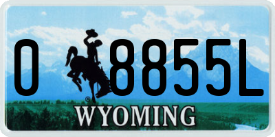 WY license plate 08855L
