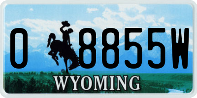 WY license plate 08855W
