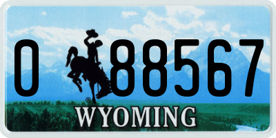 WY license plate 088567