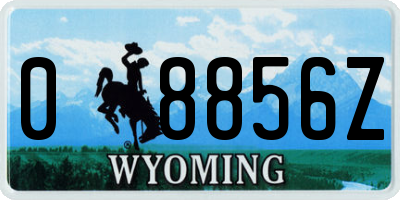 WY license plate 08856Z