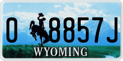 WY license plate 08857J