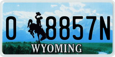 WY license plate 08857N