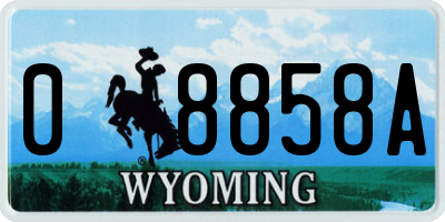 WY license plate 08858A
