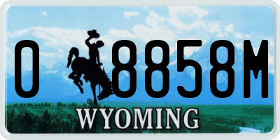 WY license plate 08858M
