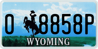WY license plate 08858P