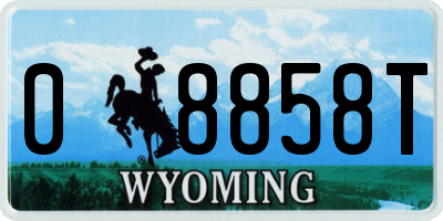 WY license plate 08858T