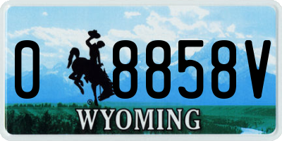 WY license plate 08858V