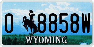 WY license plate 08858W