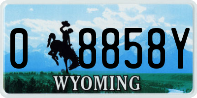 WY license plate 08858Y