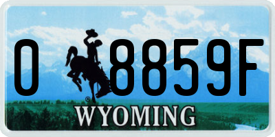 WY license plate 08859F