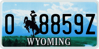 WY license plate 08859Z