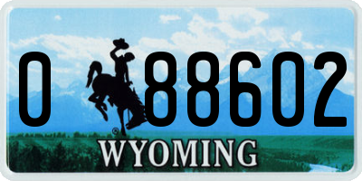 WY license plate 088602