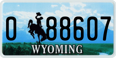 WY license plate 088607