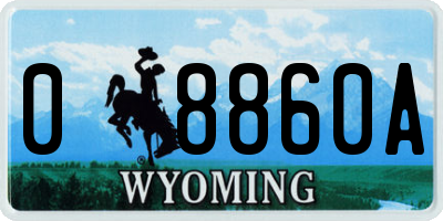 WY license plate 08860A
