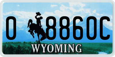 WY license plate 08860C