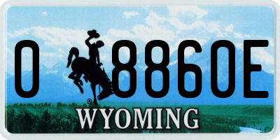 WY license plate 08860E