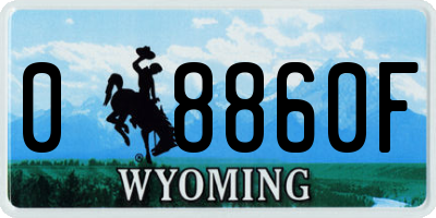 WY license plate 08860F