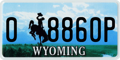 WY license plate 08860P