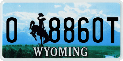 WY license plate 08860T