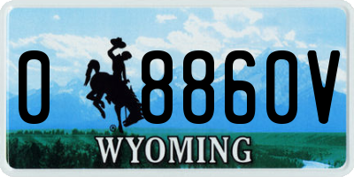 WY license plate 08860V