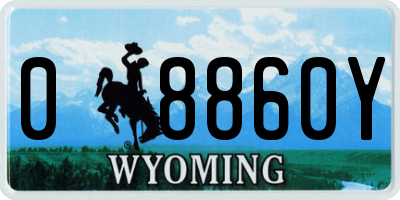 WY license plate 08860Y