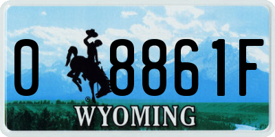 WY license plate 08861F