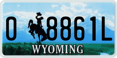 WY license plate 08861L