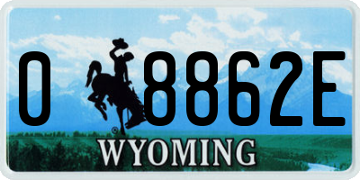 WY license plate 08862E