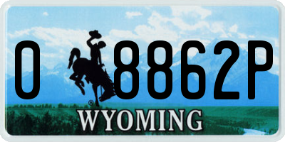 WY license plate 08862P
