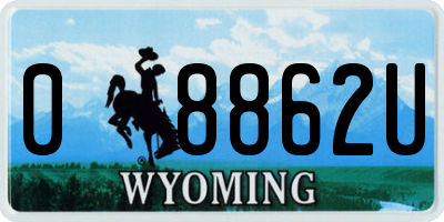 WY license plate 08862U