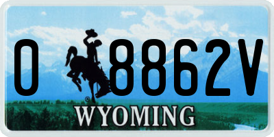 WY license plate 08862V