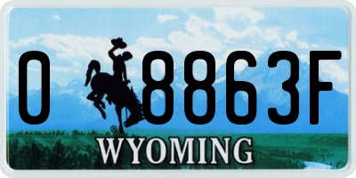 WY license plate 08863F