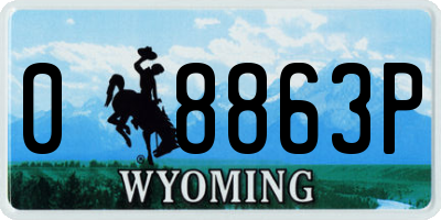WY license plate 08863P