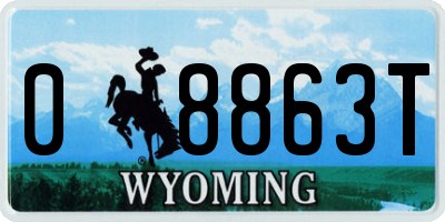 WY license plate 08863T