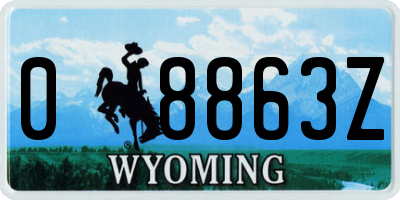 WY license plate 08863Z
