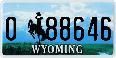 WY license plate 088646