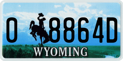 WY license plate 08864D